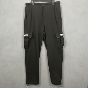 Dream USA Cargo‎ Sweatpants Mens 35 Black Drawcord Ankle Skinny Leg Drawstring